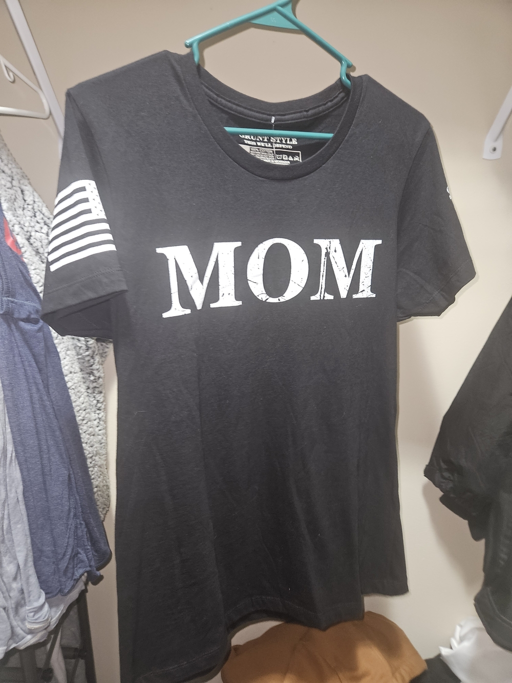 Grunt Style Black MOM Tee with White Graphic